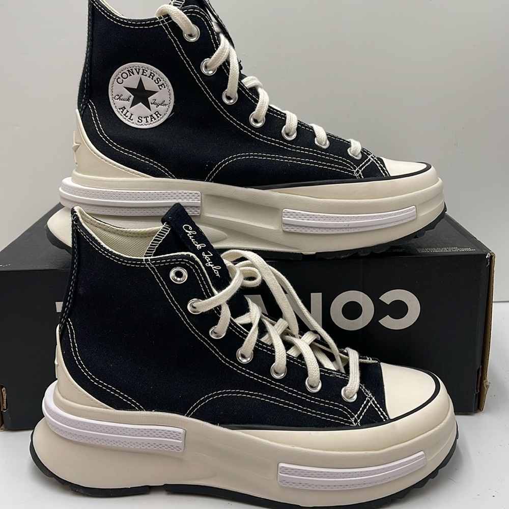 Converse WMNS RUN STAR LEGACY CX HI BLACK/EGRET/WHITE A00869C Platforms Sneakers - Picture 1 of 16